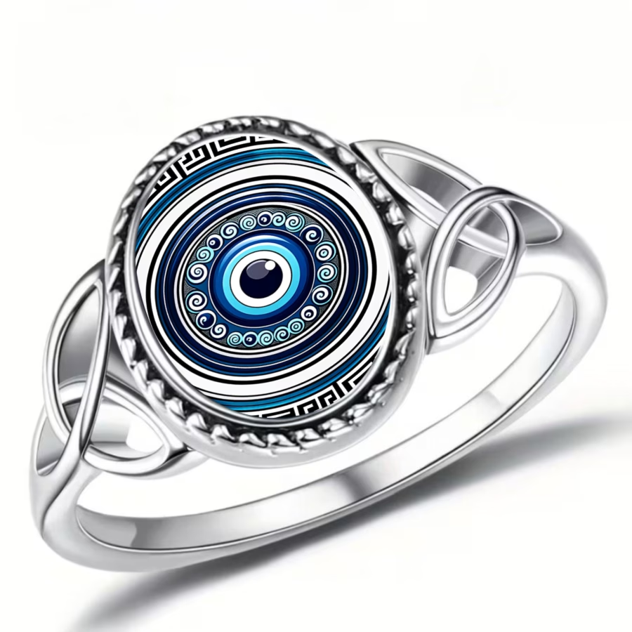 Nazar Eye Seal Silver Ring