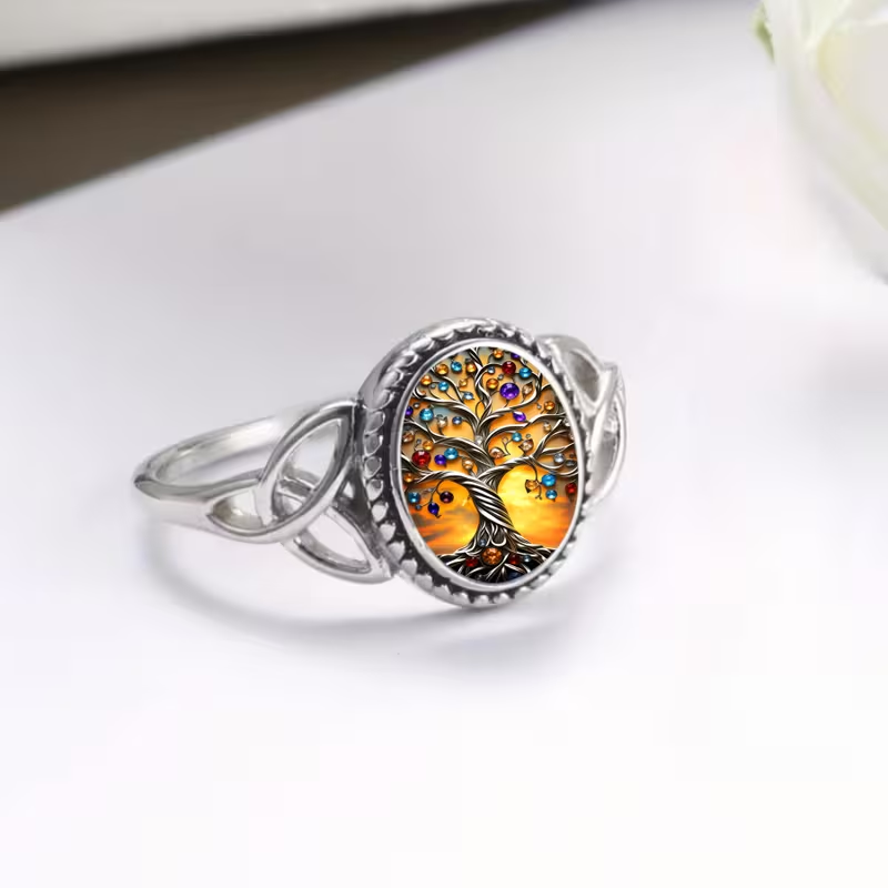Colorful Tree of Life Ring