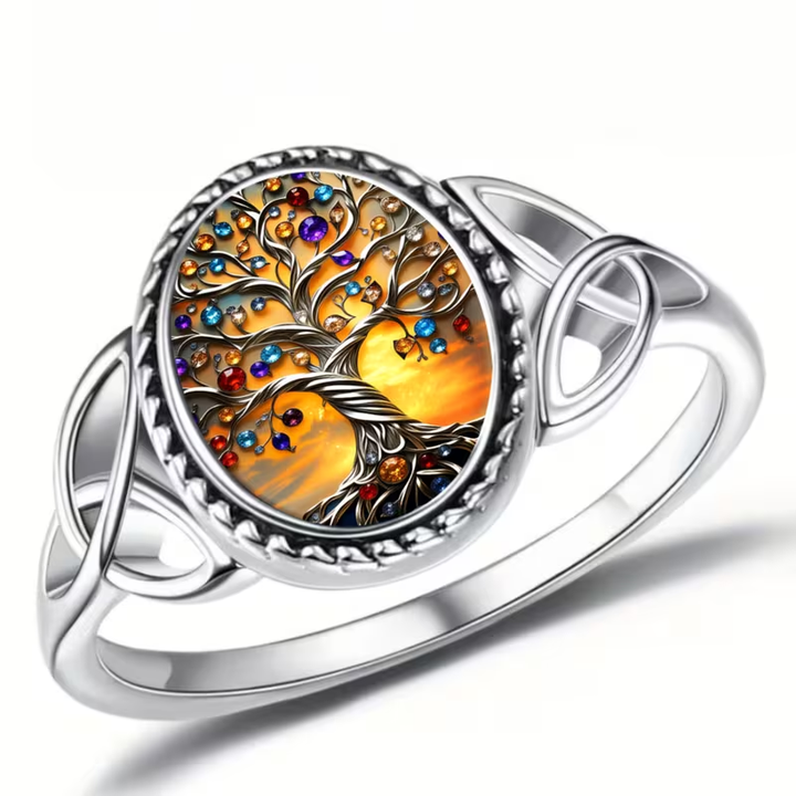 Colorful Tree of Life Ring