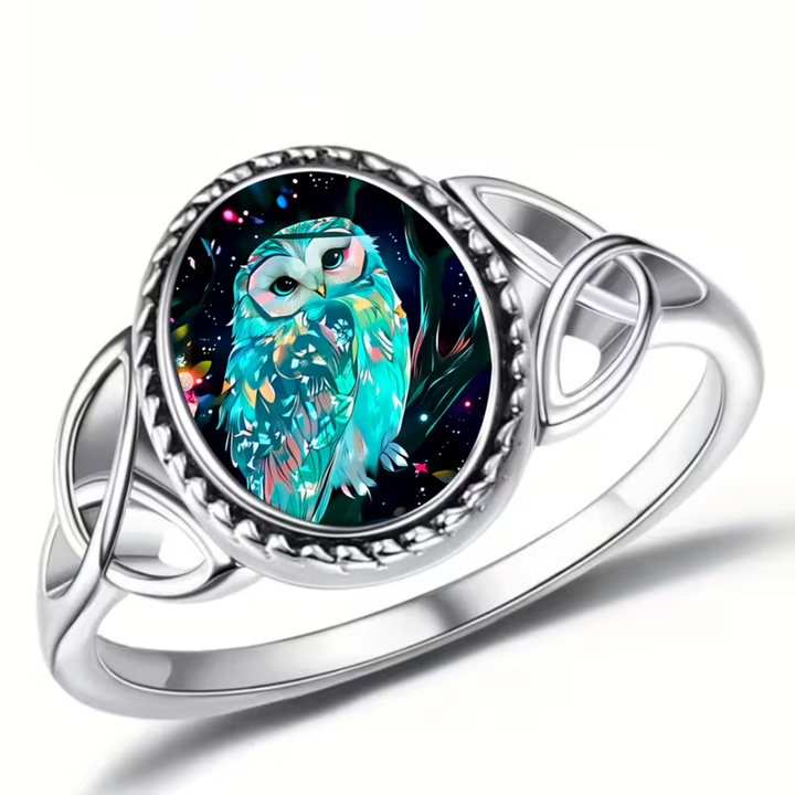 Fantasy Owl Silver Ring
