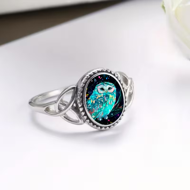 Fantasy Owl Silver Ring