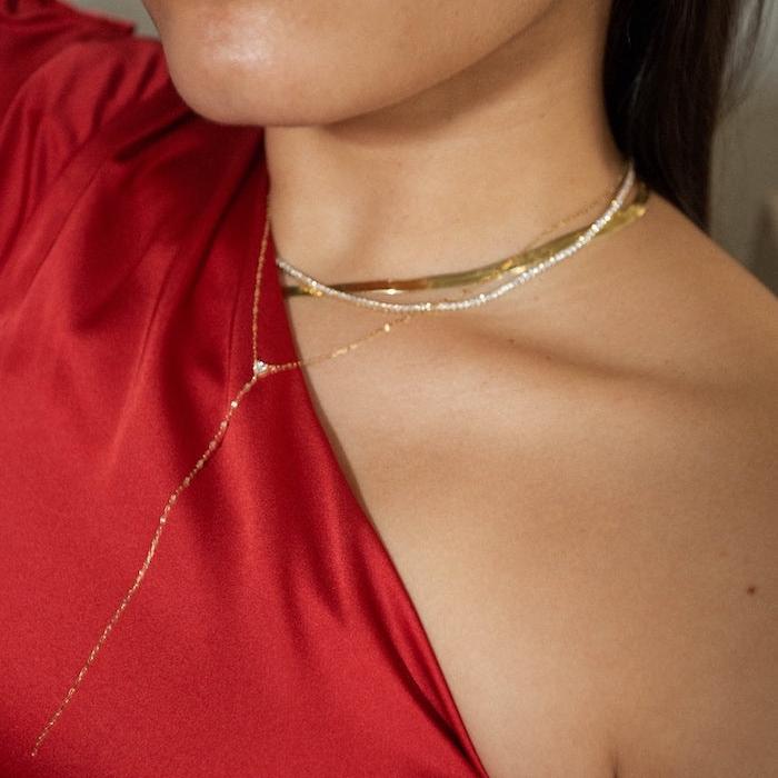 Petite Diana Tennis Necklace Diamond 5.0ctw Yellow Gold