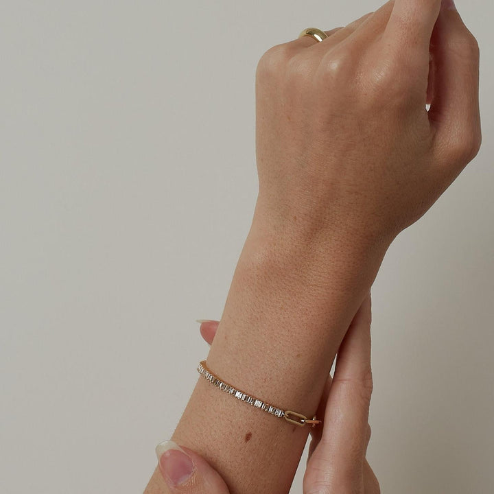 Serena Baguette Tennis Link Bracelet Diamond