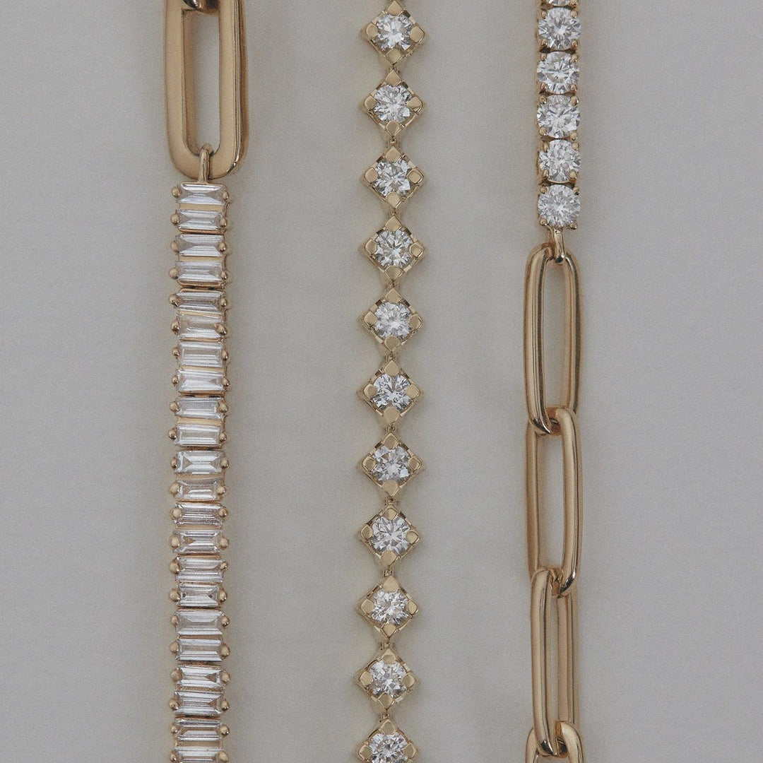 Serena Baguette Tennis Link Bracelet Diamond