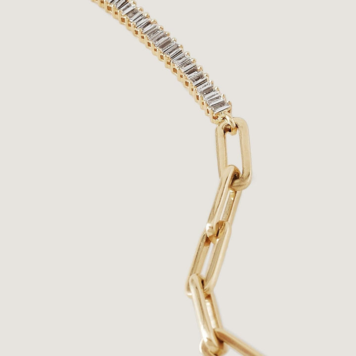 Serena Baguette Tennis Link Bracelet Diamond
