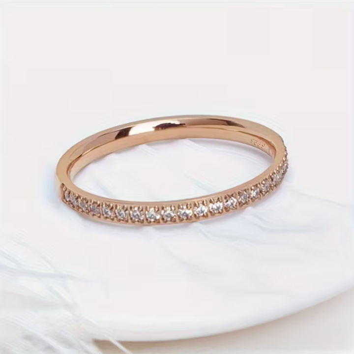 Slim Gold Zirconia Band Ring