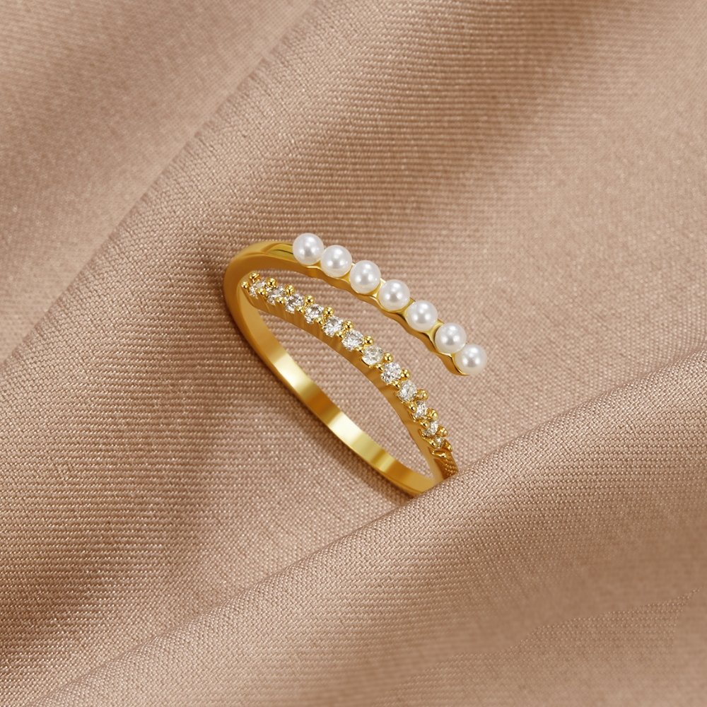 “Wrap Me” Pearl &amp; Crystal Ring