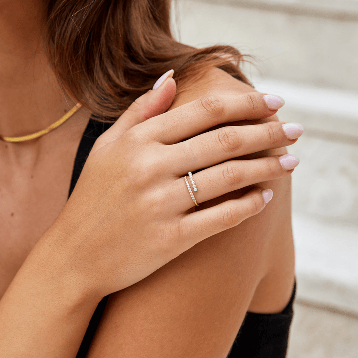 “Wrap Me” Pearl &amp; Crystal Ring